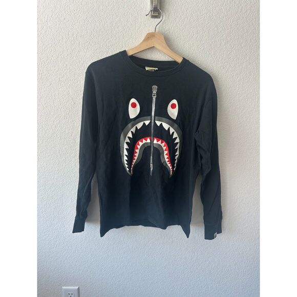 A Bathing Ape Shark Zipper Long Sleeve T-shirt